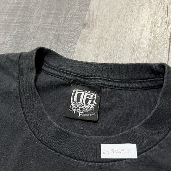 Old English Brand Black Plead The Fifth Hip Hop Gangster Y2K Skater Grunge Shirt - Picture 4 of 4